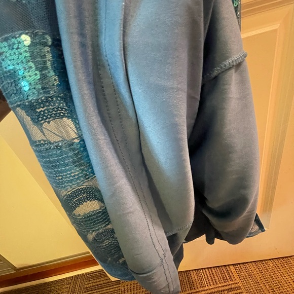 Fashion Nova Blue Floor-Length Sequin Dress-size L - Picture 8 of 12